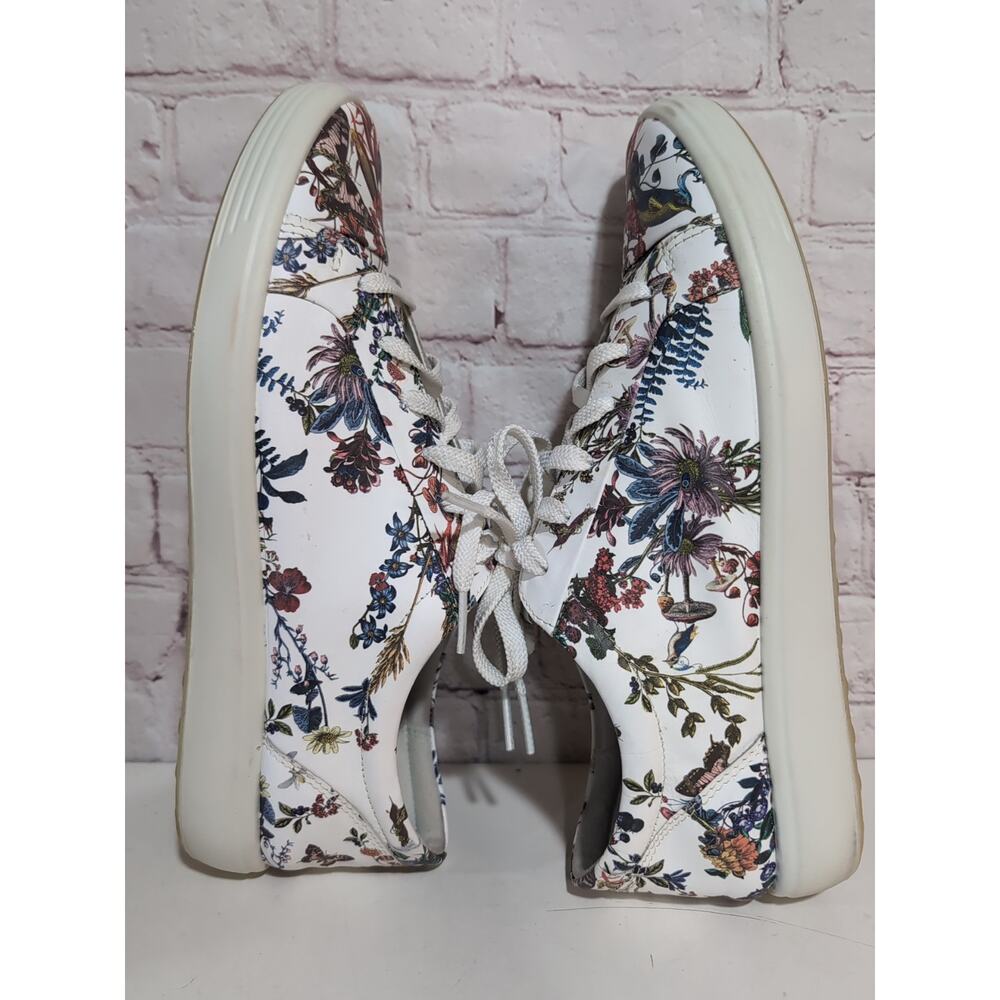 Ecco Kristjana Williams Floral White Leather Womens Sneakers 42 EU / 11-11.5 US - Picture 4 of 13